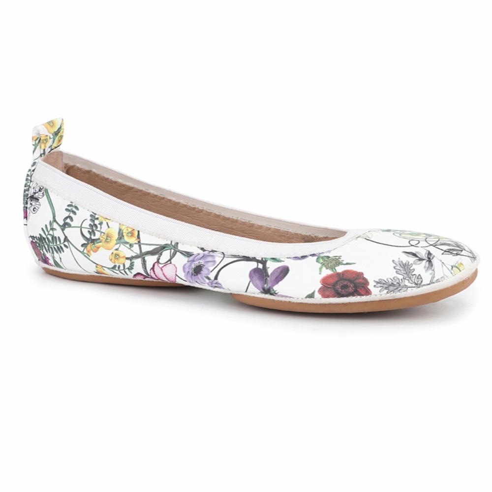 Yosi New York Lexington Foldable Ballet Flats Shoes Botanical Floral Print